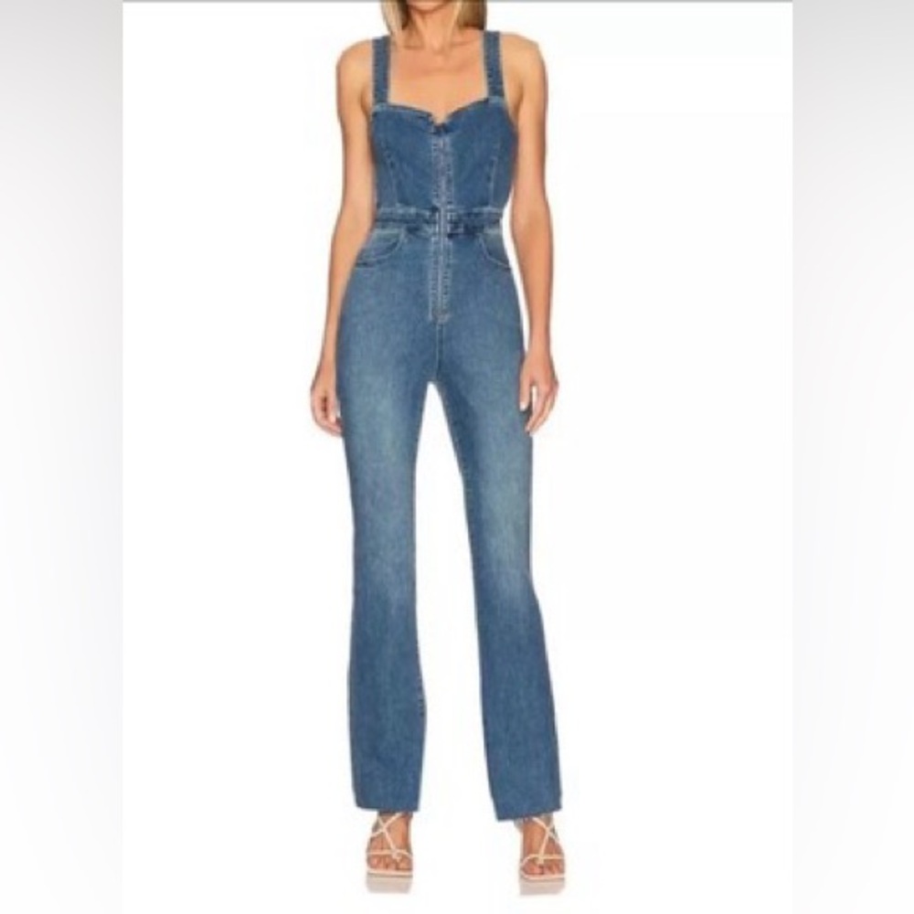 Free People CRVY 2nd AVE Bootcut Fit Denim Jumpsuit in Size 4 - Picture 7 of 7